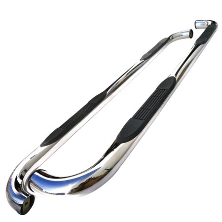Spec-D Tuning 97-03 Ford F150 3 Inch Round Stainless Finish Side Step Bars SSB3-F15099SCS2-WB